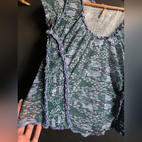 Free People Oh My Baby Tee Seagrass Combo Sz S - Picture 3 of 8